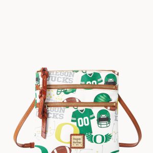 Collegiate University of Oregon North South Triple Zip Crossbody