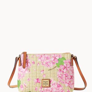 Hydrangea Basketweave Crossbody Pouchette