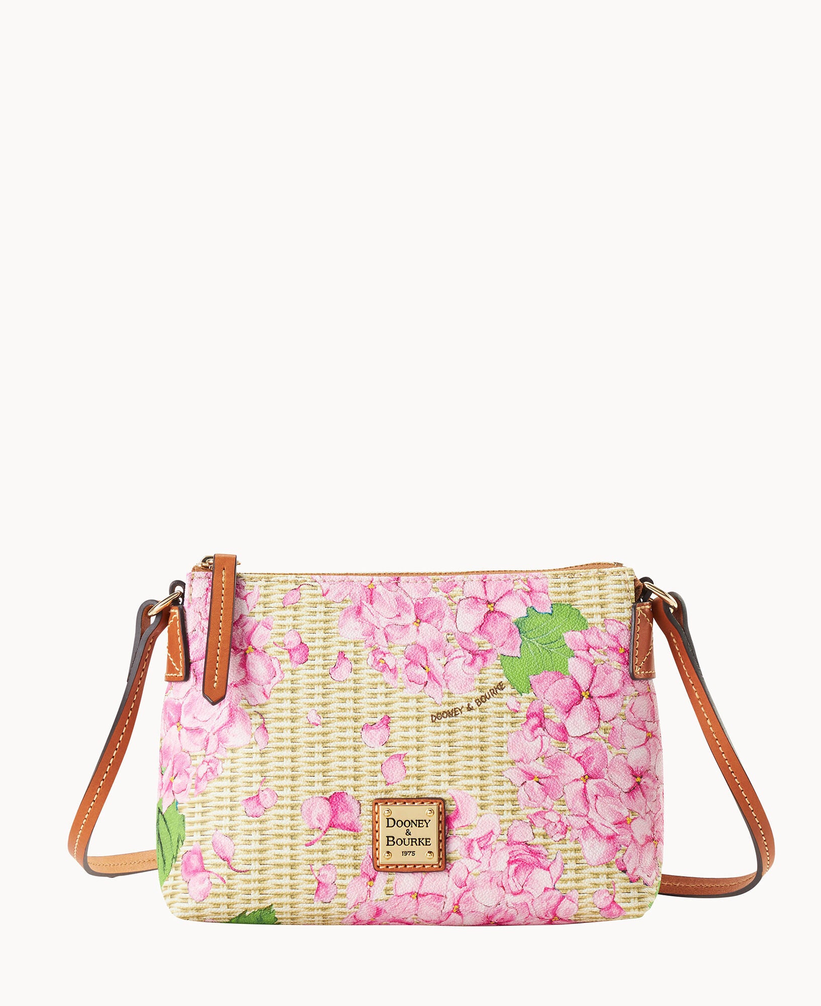 Hydrangea Basketweave Crossbody Pouchette