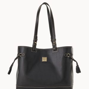 Saffiano Double Strap Tassel Bag