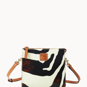 Zebra Leather North South Janine Crossbody