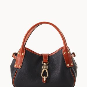 Pebble Grain Small Logo Lock Satchel
