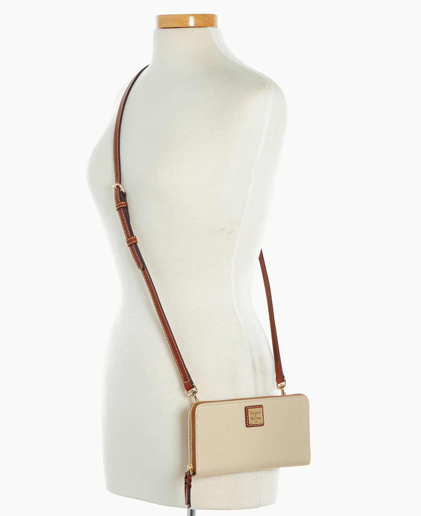 Pebble Grain Large Zip Around Wristlet Crossbody - Image 19