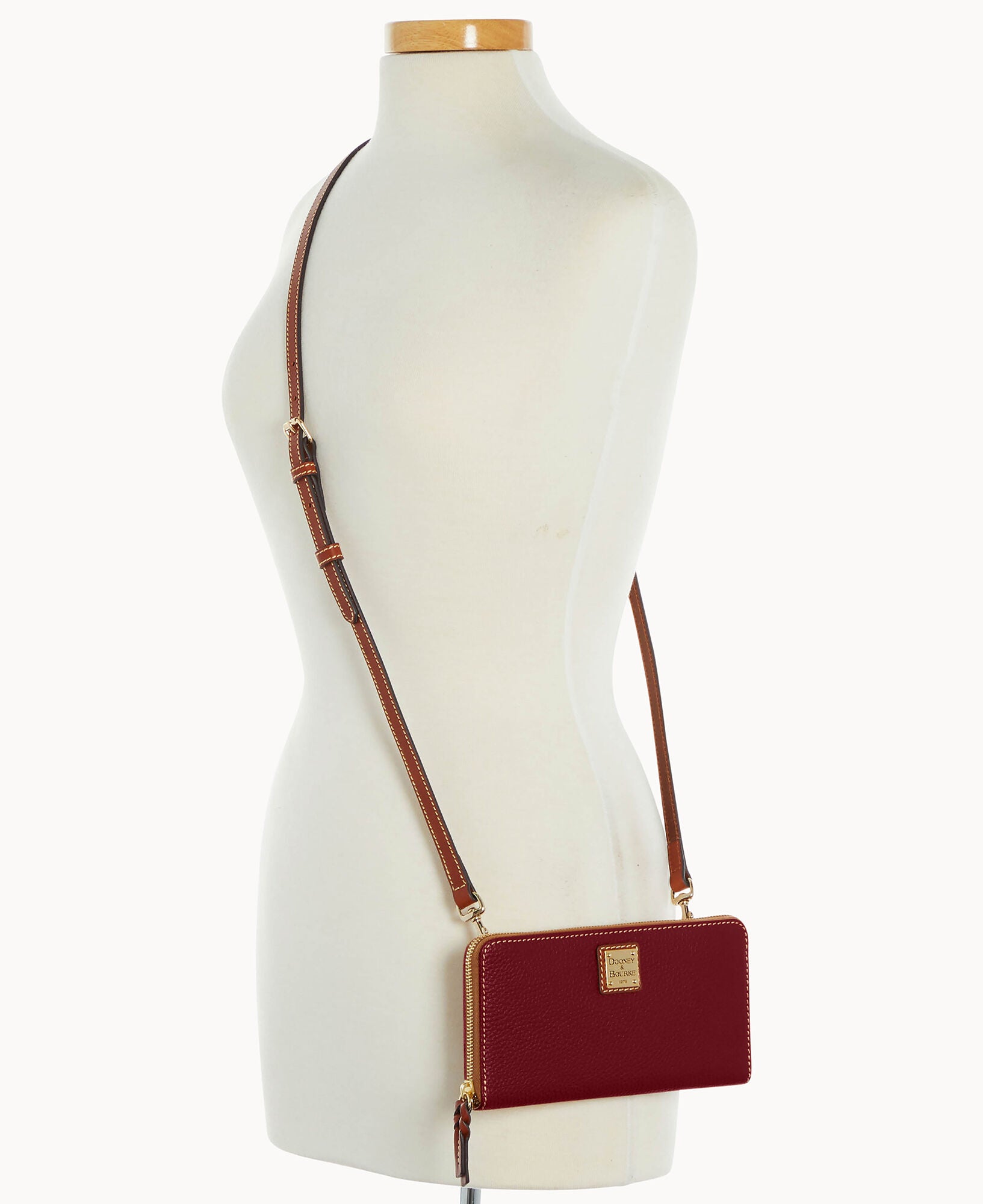 Pebble Grain Large Zip Around Wristlet Crossbody - Image 24