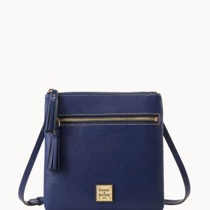 Saffiano Double Zip Tassel Crossbody