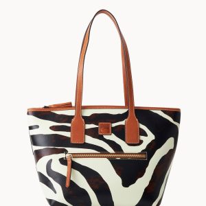 Zebra Leather Small Tote