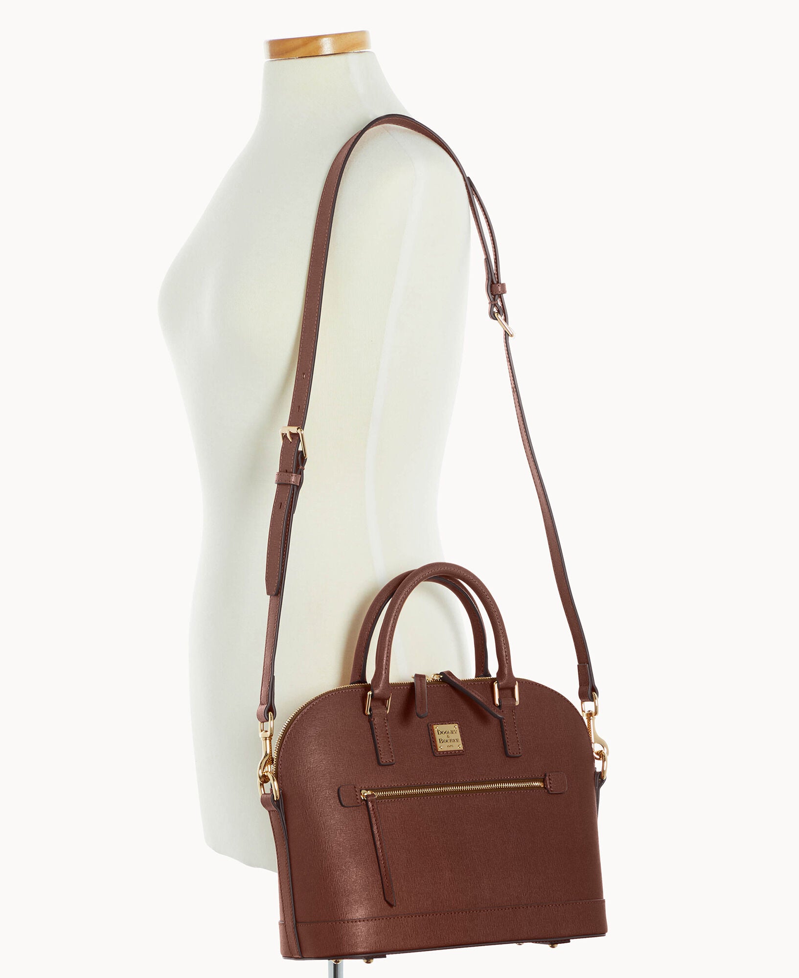 Saffiano Domed Zip Satchel - Image 4