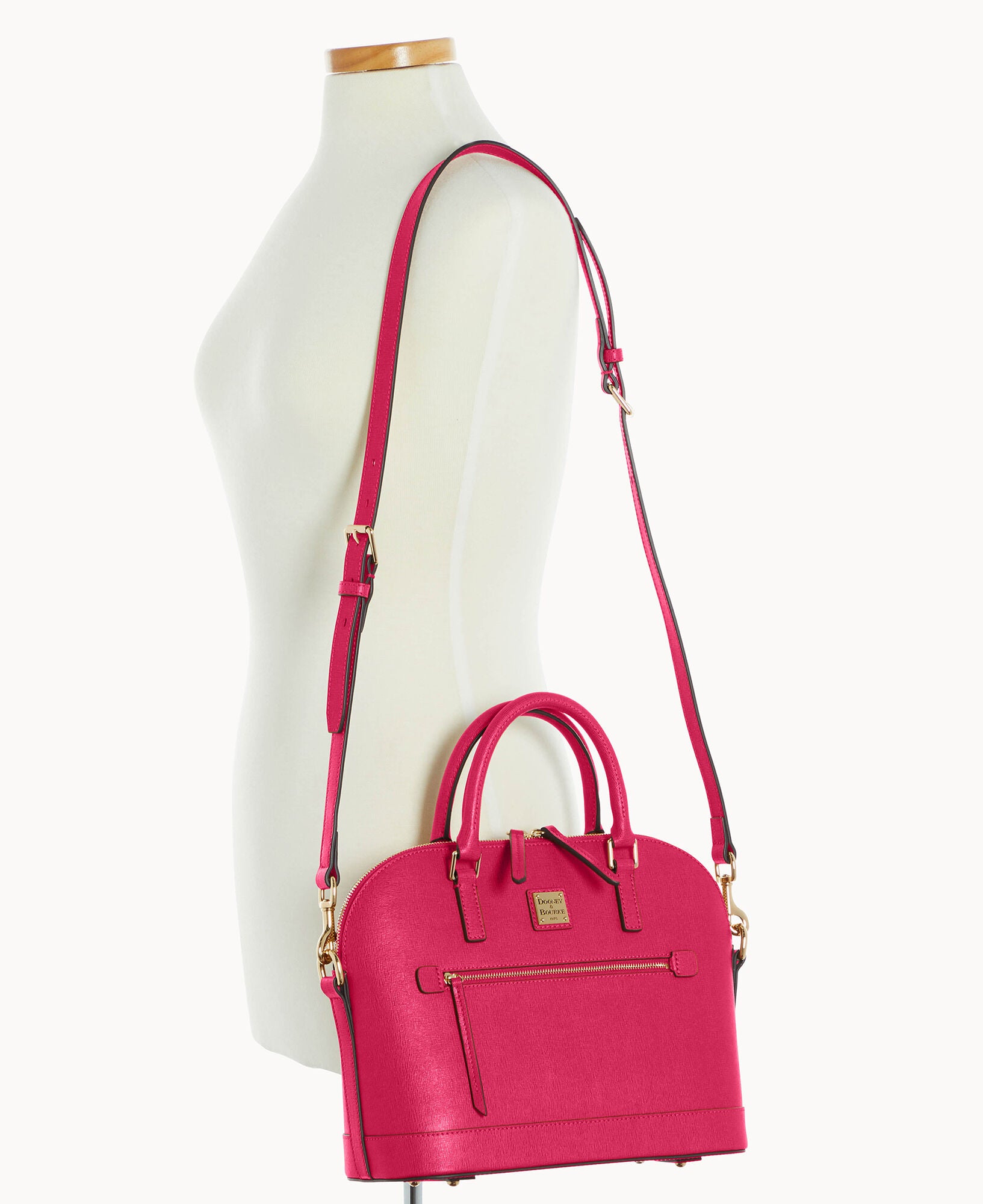 Saffiano Domed Zip Satchel - Image 30