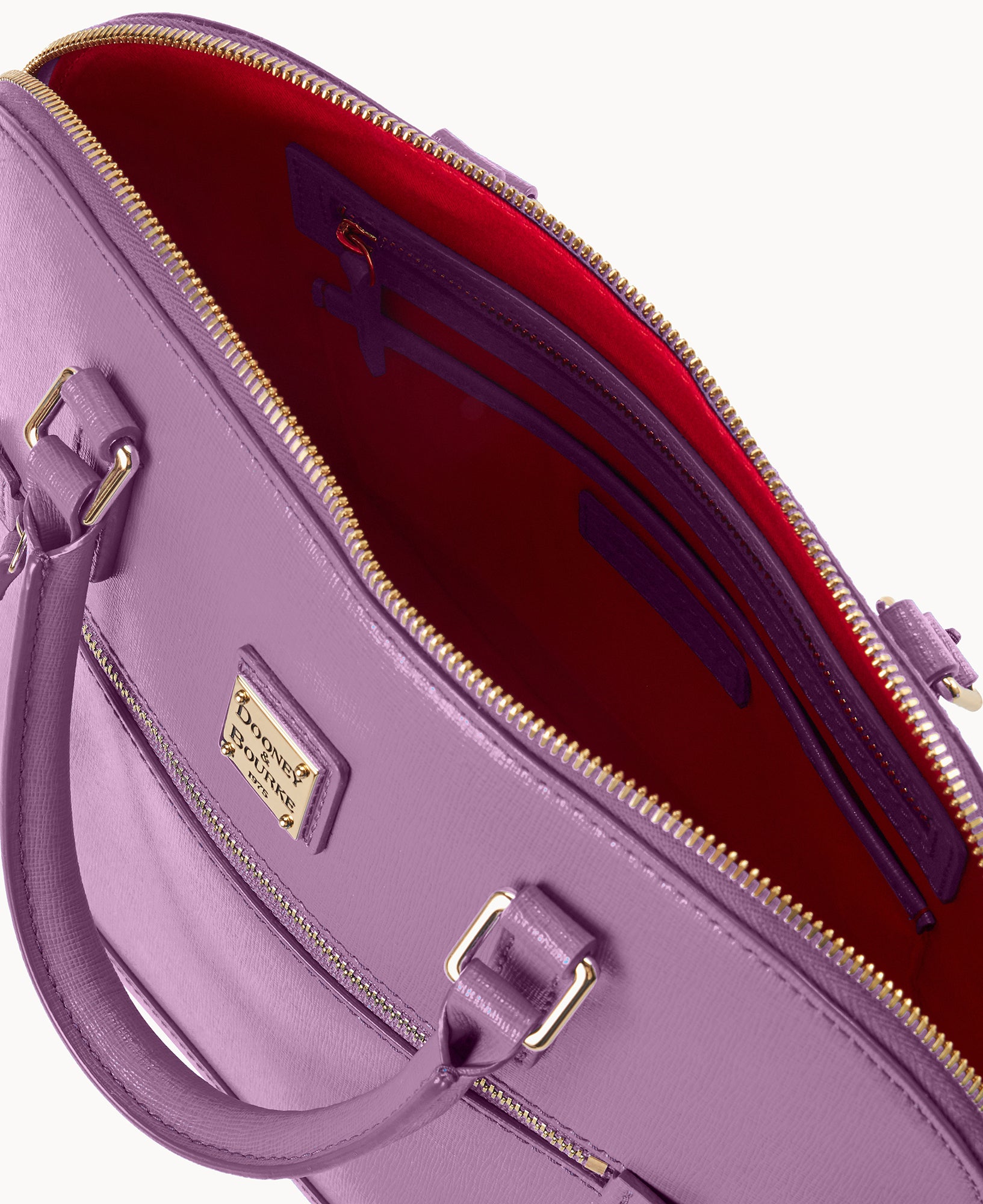 Saffiano Domed Zip Satchel - Image 7
