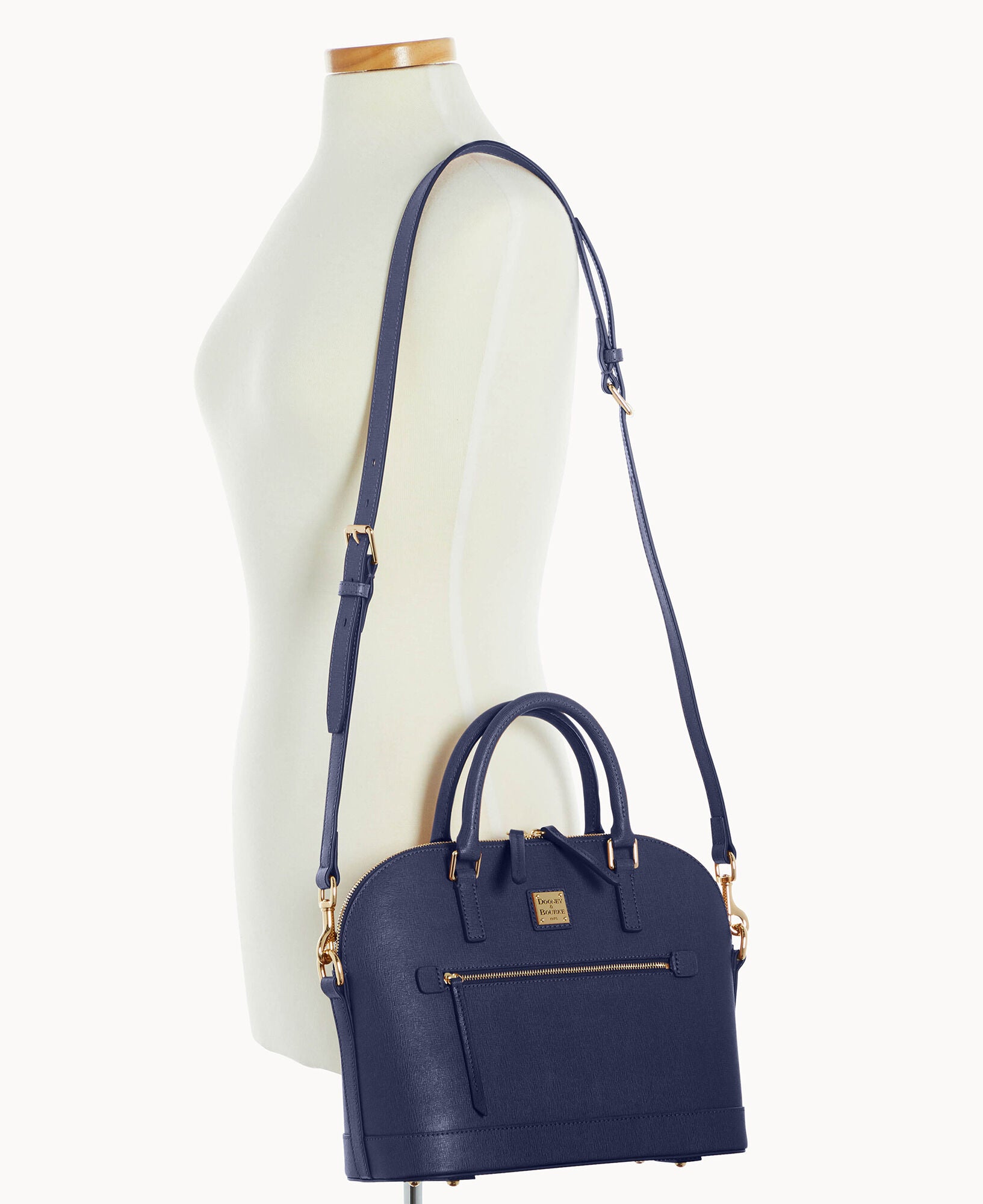 Saffiano Domed Zip Satchel - Image 12