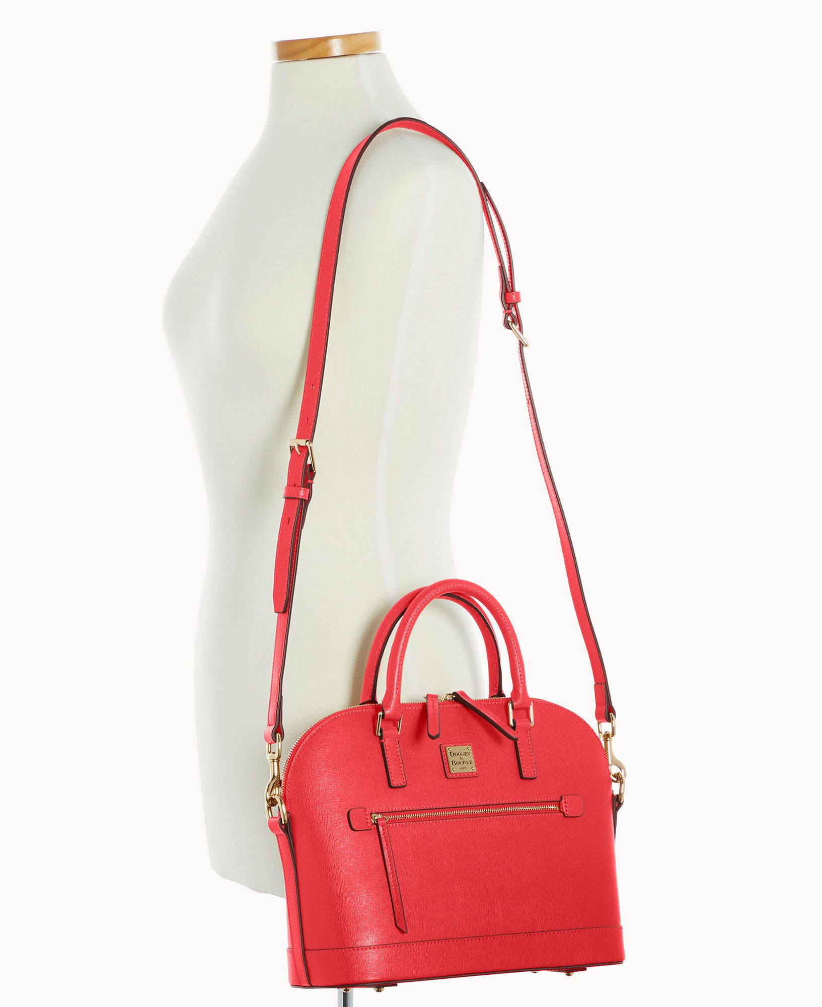 Saffiano Domed Zip Satchel - Image 16
