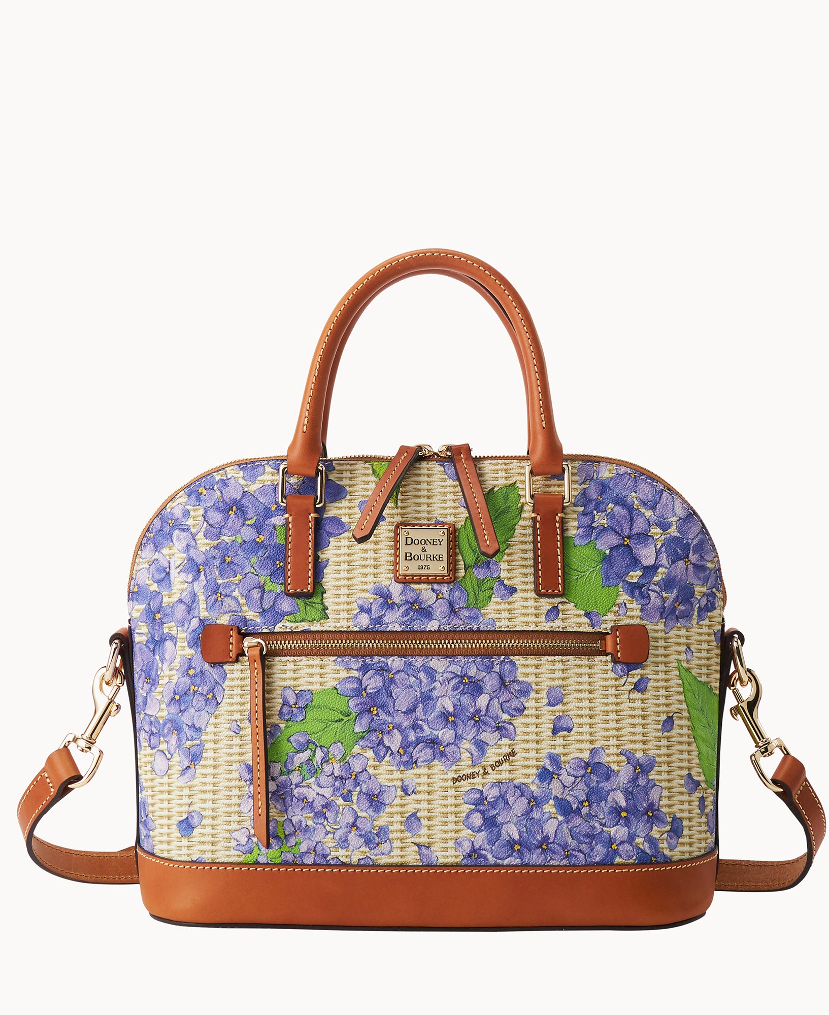 Hydrangea Basketweave Domed Zip Satchel - Image 5