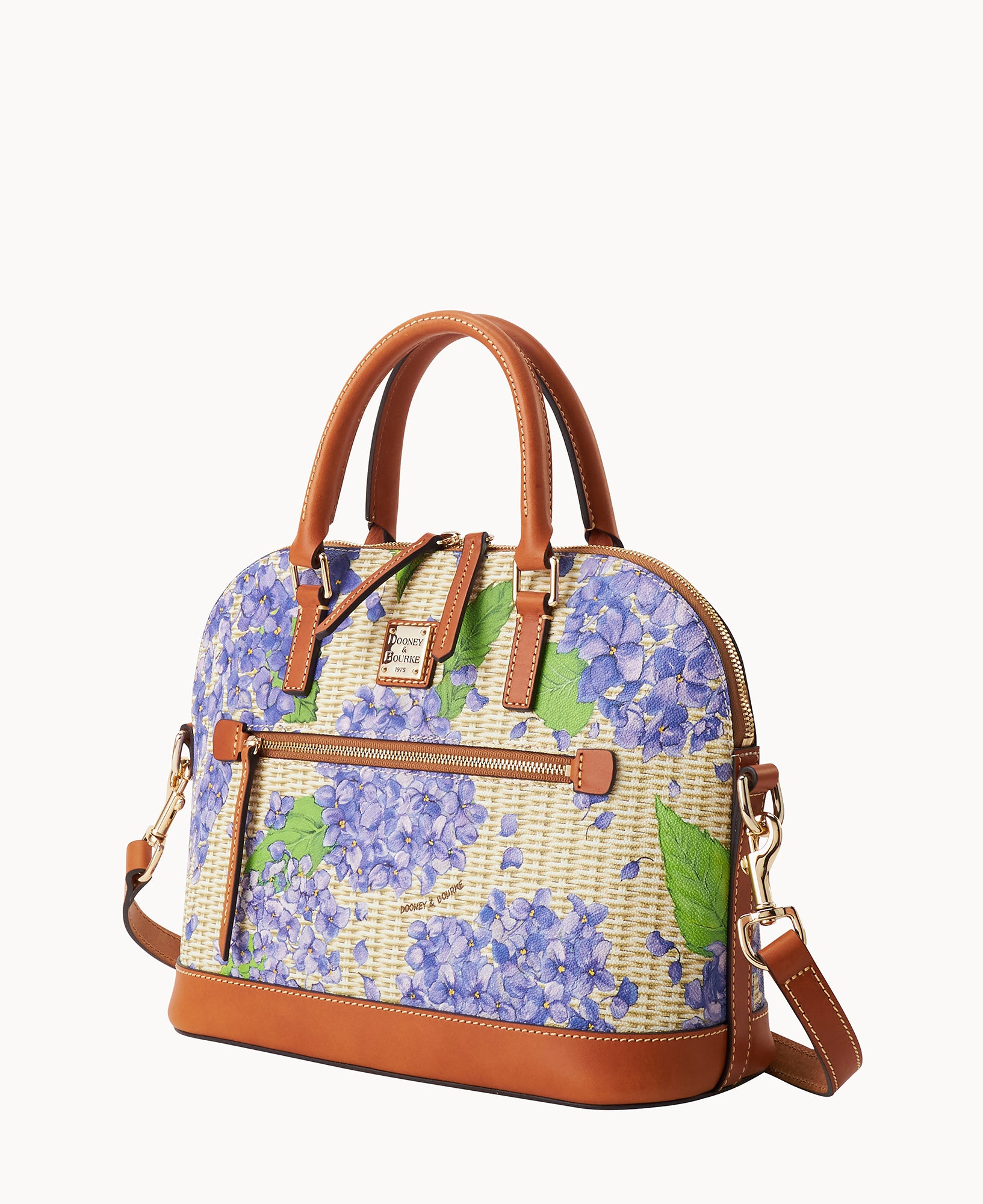 Hydrangea Basketweave Domed Zip Satchel - Image 6