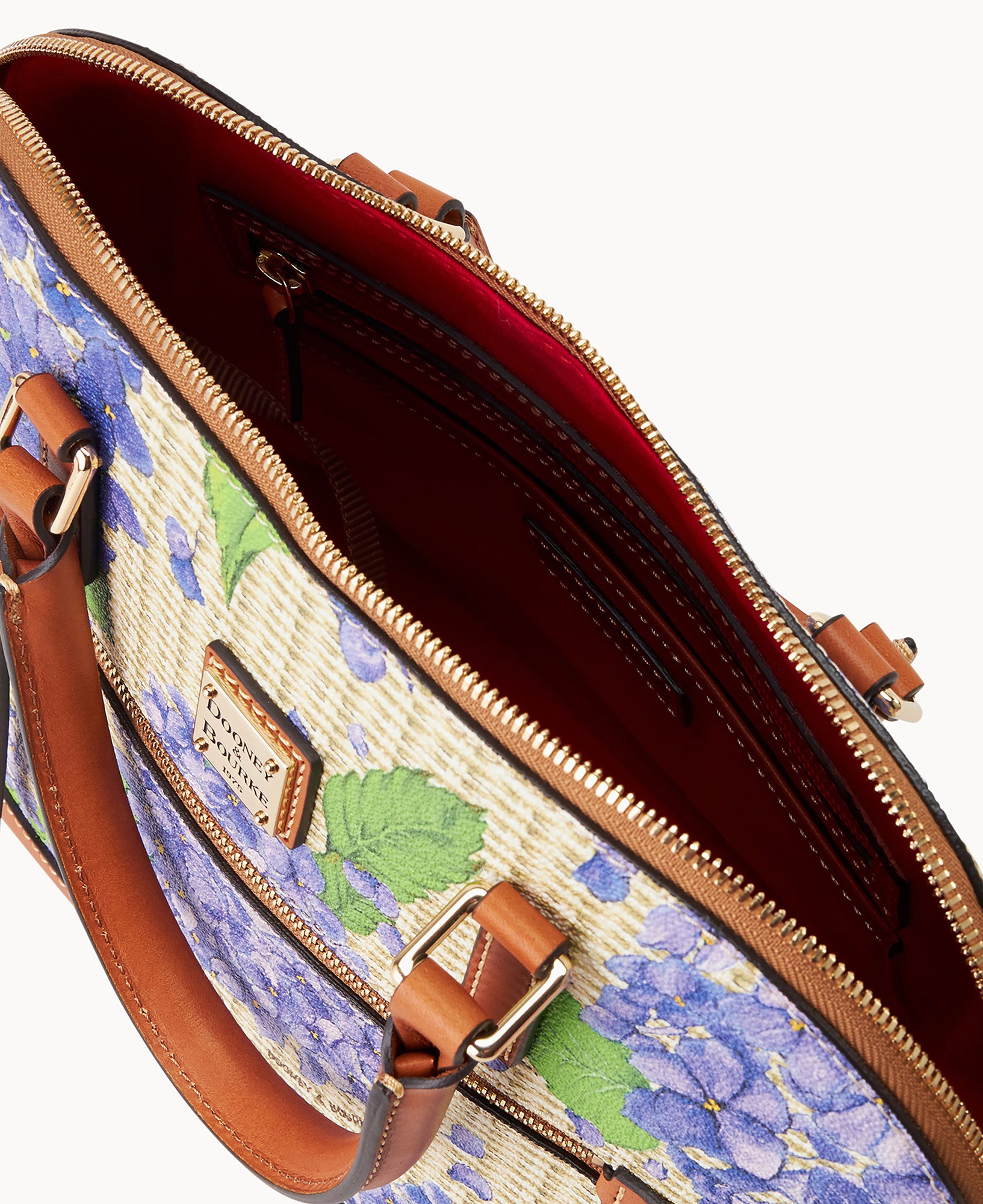 Hydrangea Basketweave Domed Zip Satchel - Image 7