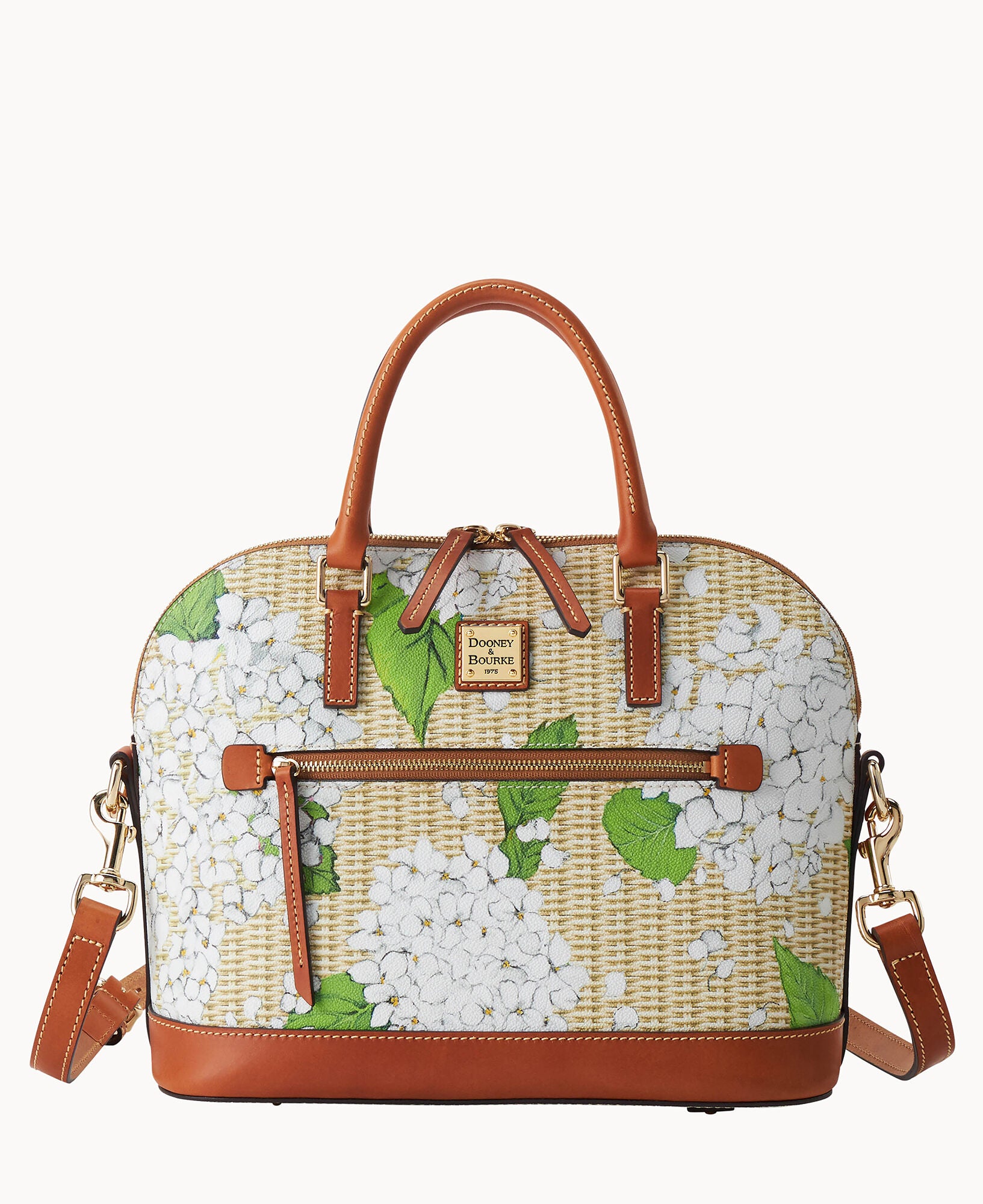 Hydrangea Basketweave Domed Zip Satchel - Image 9