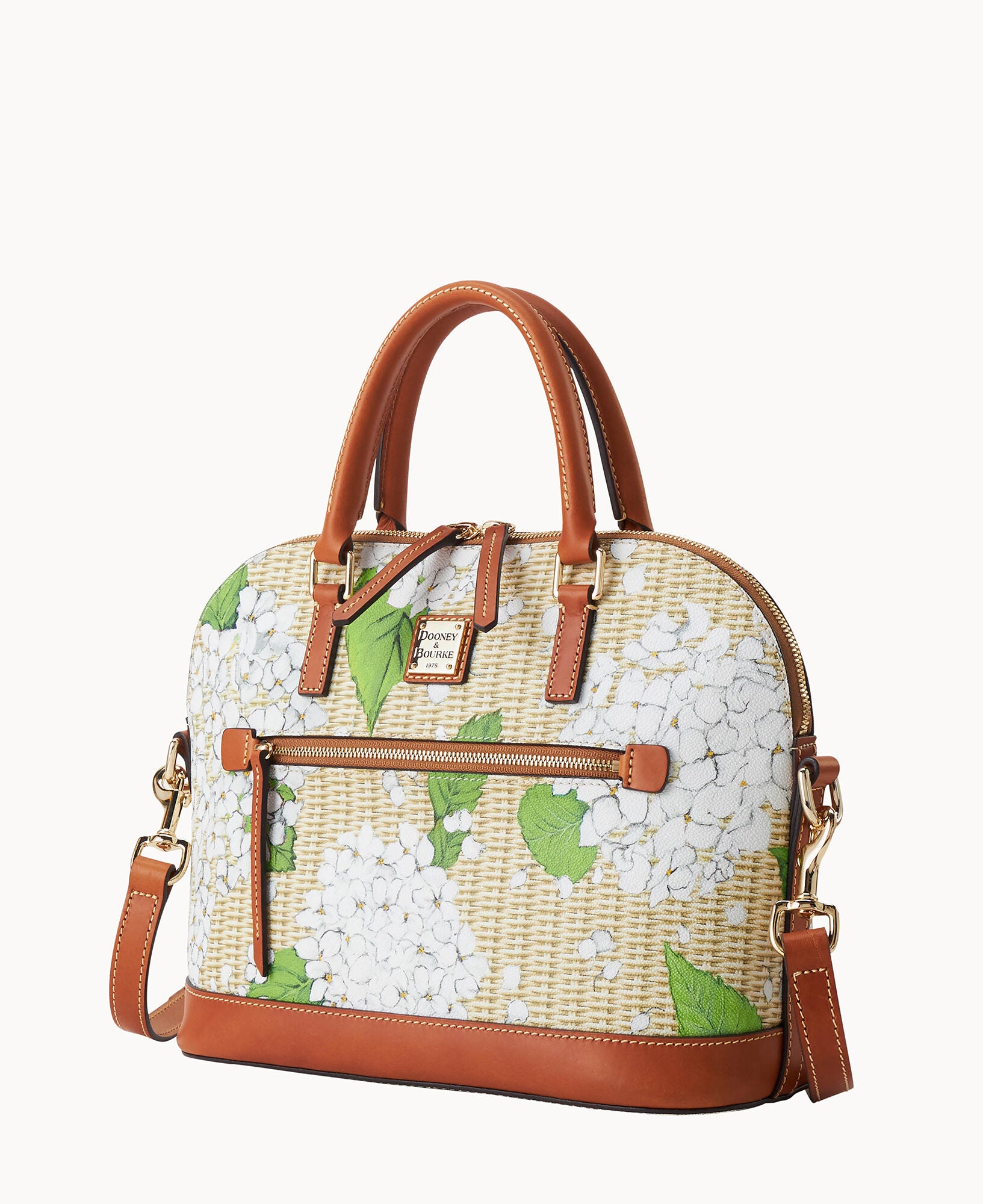 Hydrangea Basketweave Domed Zip Satchel - Image 10