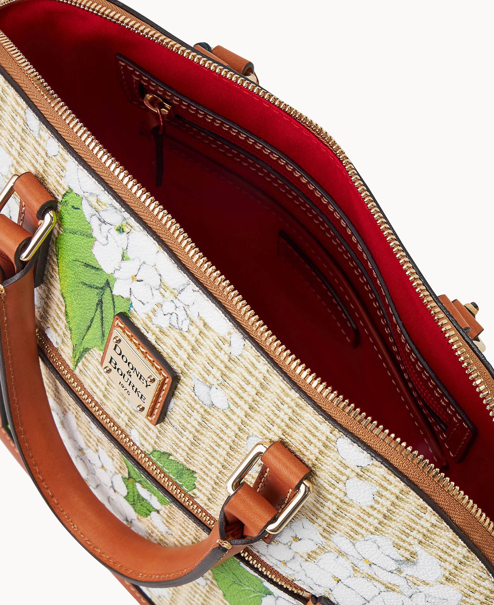 Hydrangea Basketweave Domed Zip Satchel - Image 11