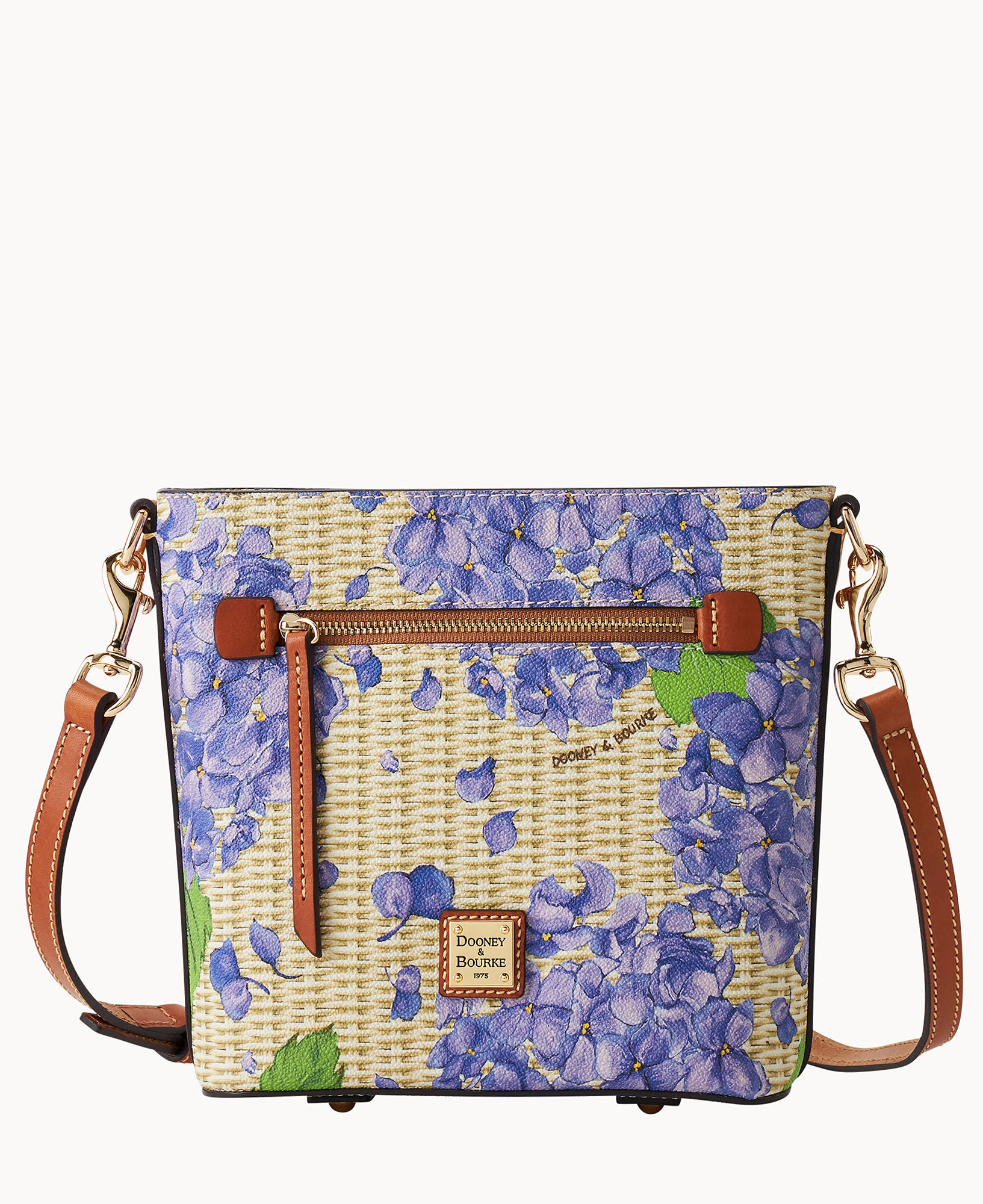 Hydrangea Basketweave Small Zip Crossbody - Image 5