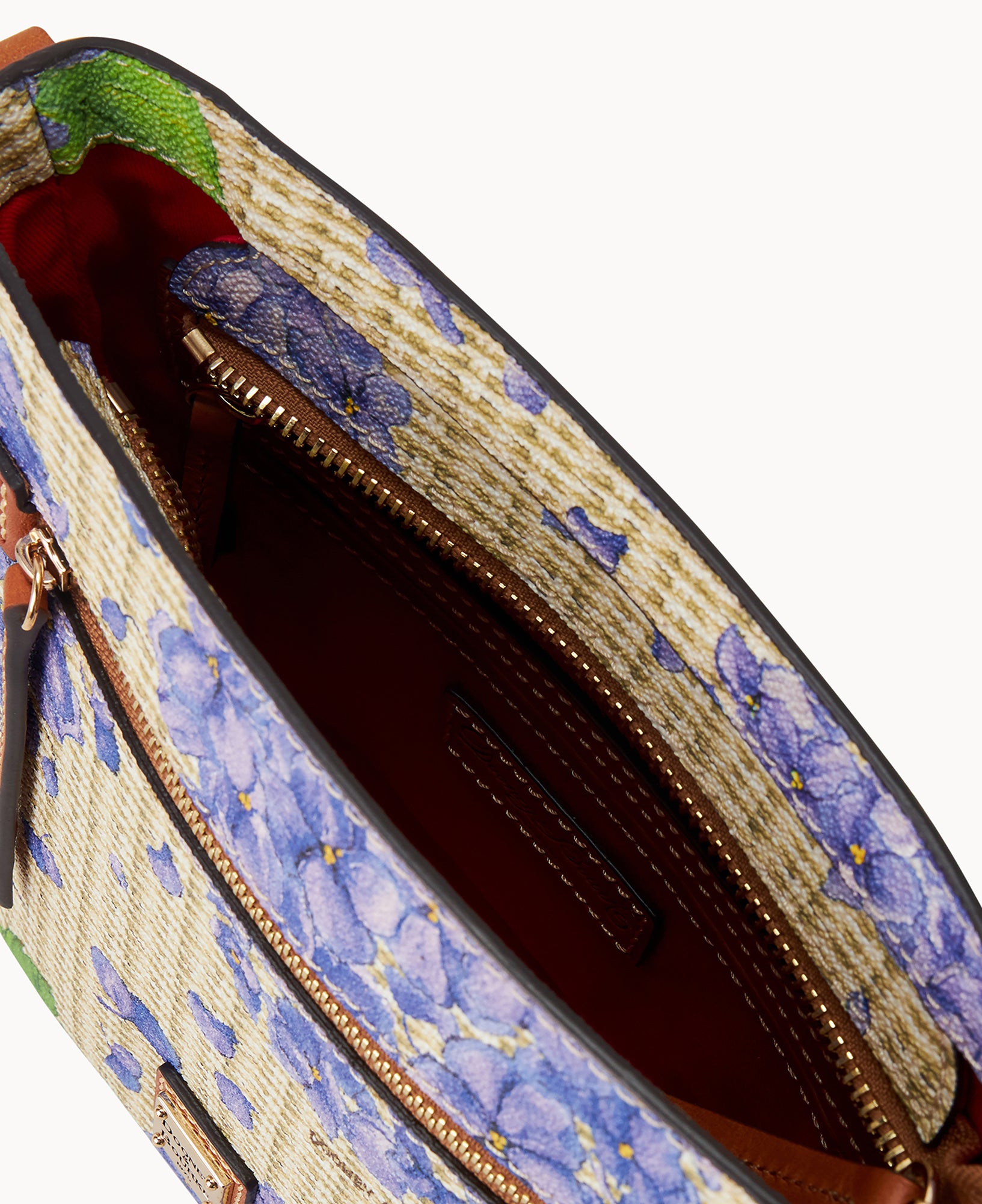 Hydrangea Basketweave Small Zip Crossbody - Image 7