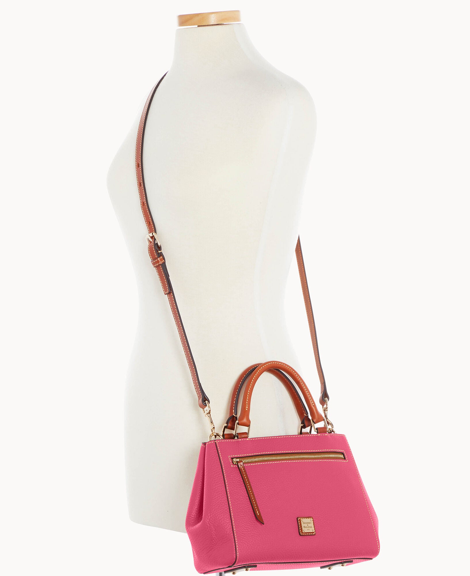 Pebble Grain Small Zip Satchel - Image 5