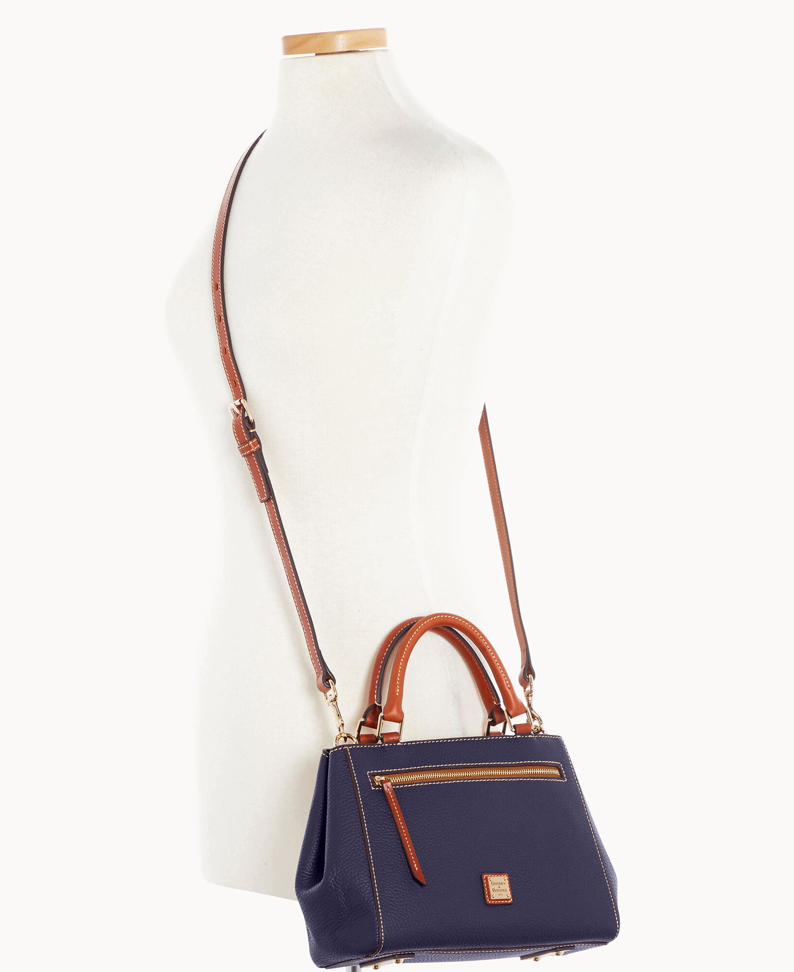 Pebble Grain Small Zip Satchel - Image 15