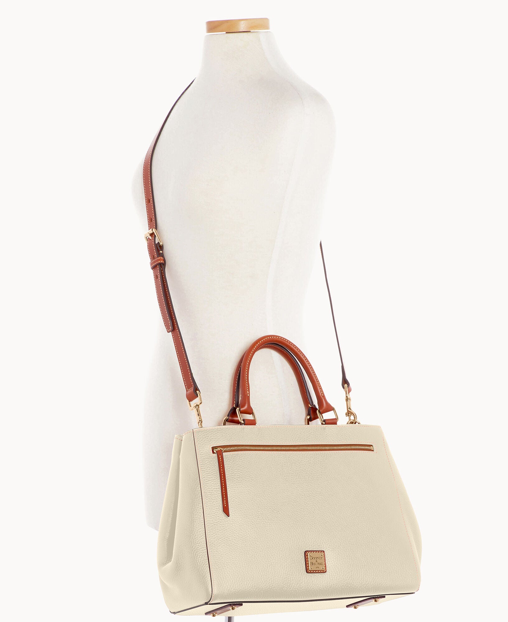 Pebble Grain Zip Satchel - Image 10