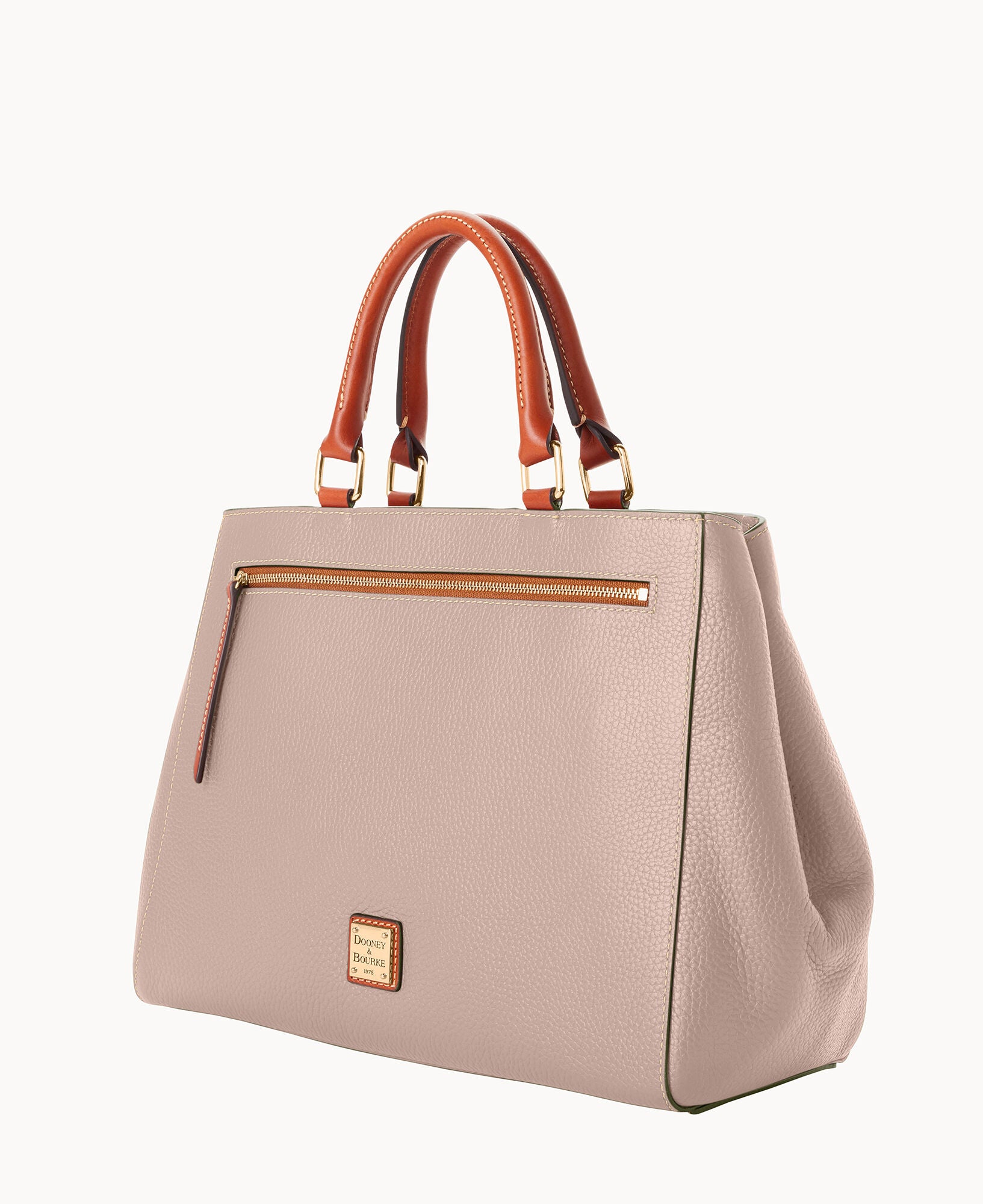 Pebble Grain Zip Satchel - Image 11