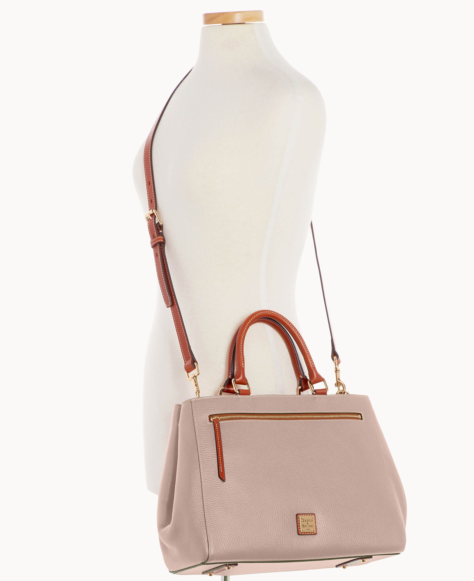 Pebble Grain Zip Satchel - Image 14