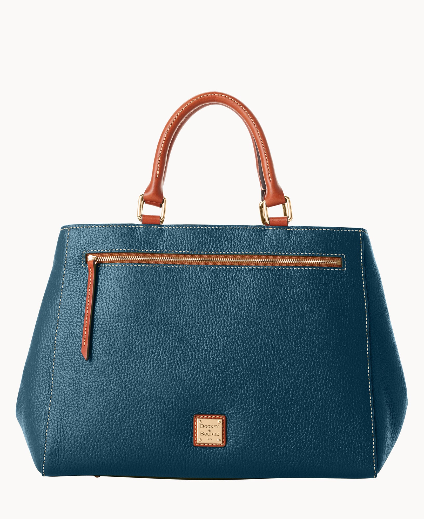 Pebble Grain Zip Satchel - Image 15