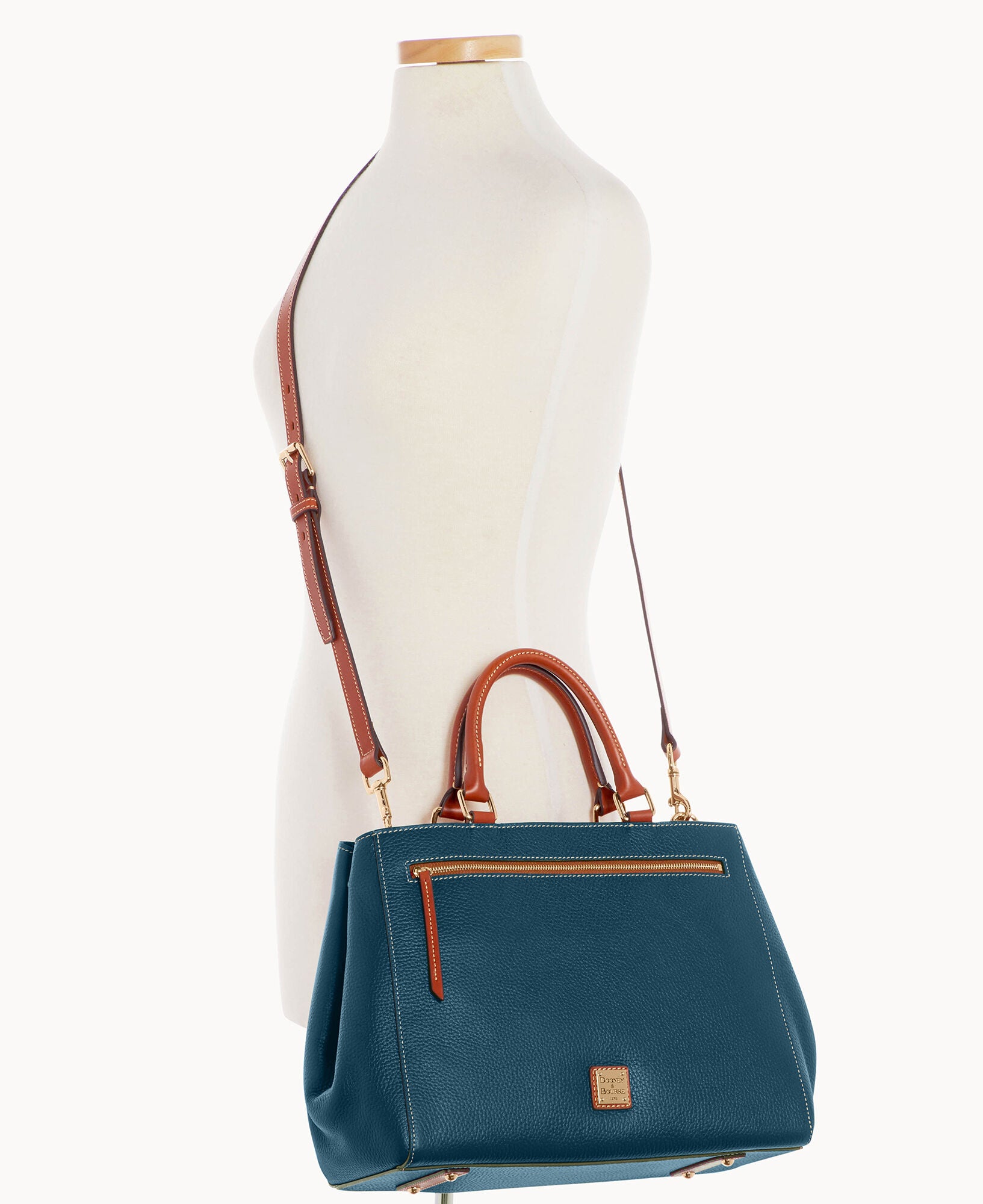 Pebble Grain Zip Satchel - Image 19