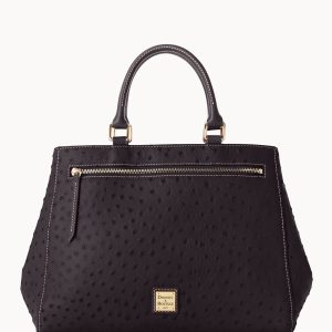 Ostrich Zip Satchel