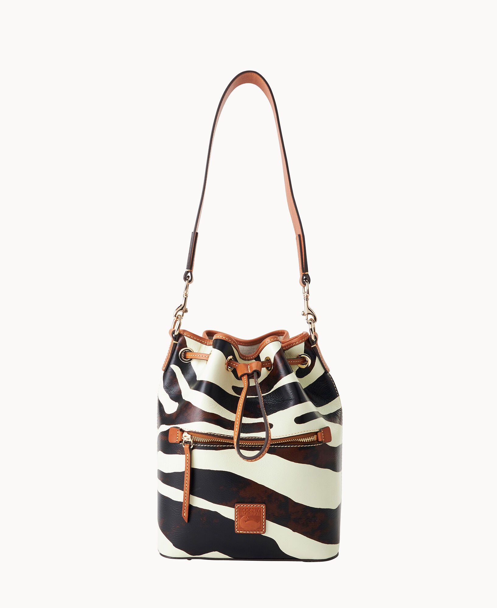 Zebra Leather Drawstring