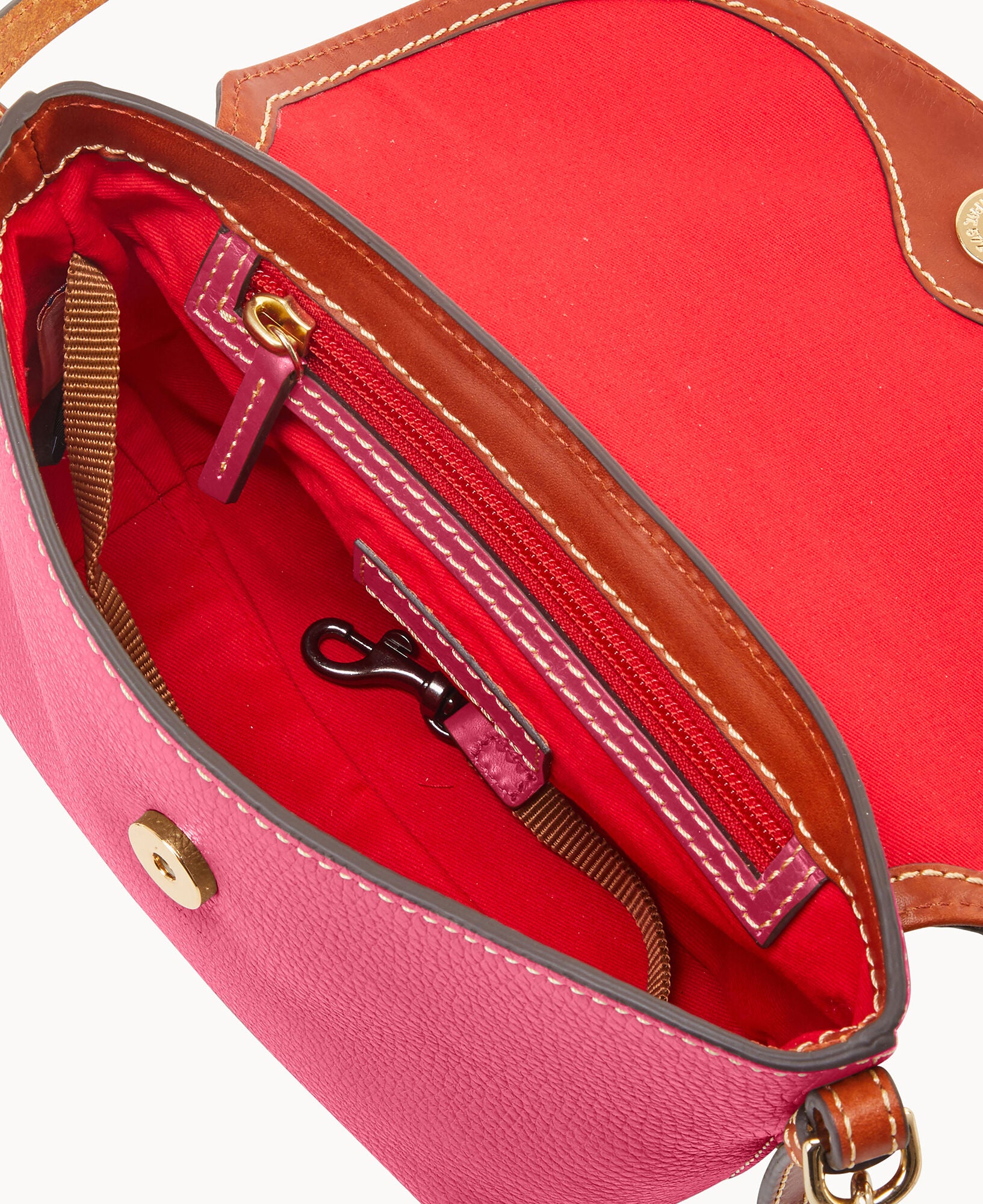 Pebble Grain Crossbody Saddle Bag - Image 14