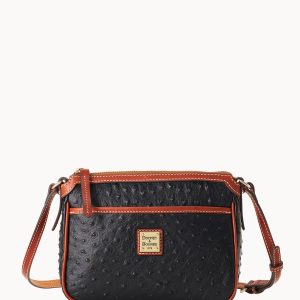 Ostrich East West Pocket Crossbody
