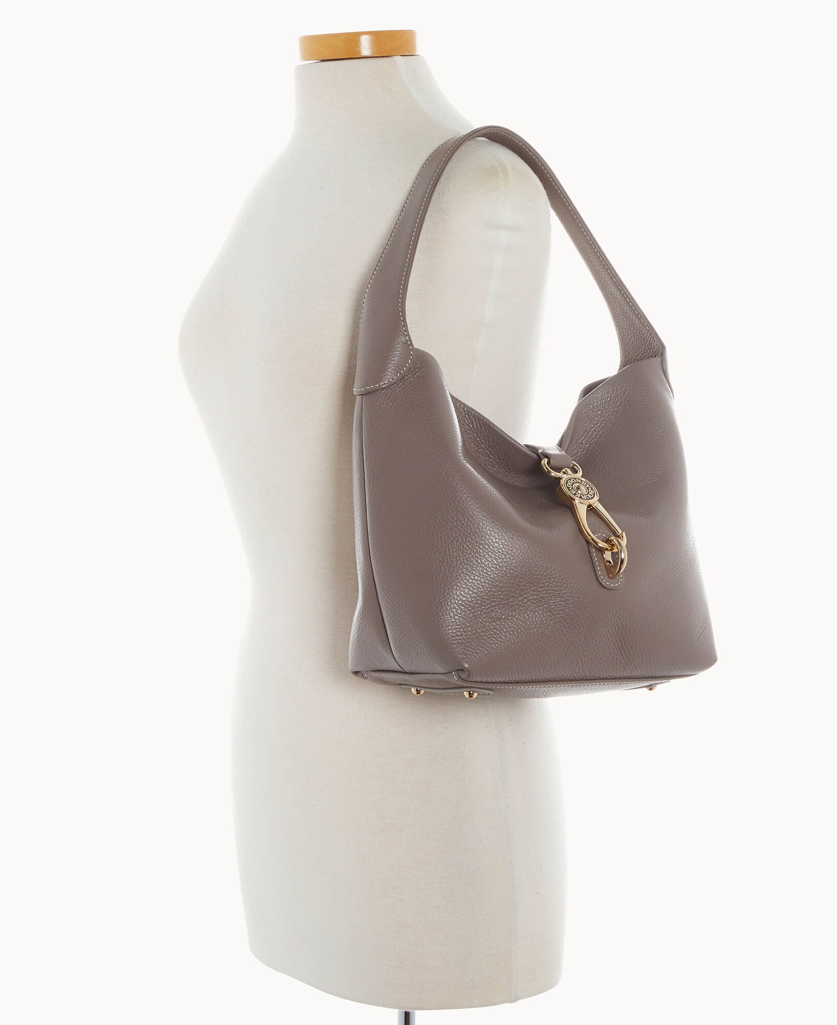 Lucca Leather Logo Lock Hobo - Image 16