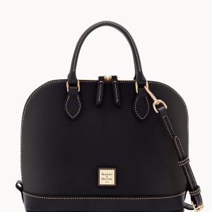 Pebble Grain Zip Zip Satchel