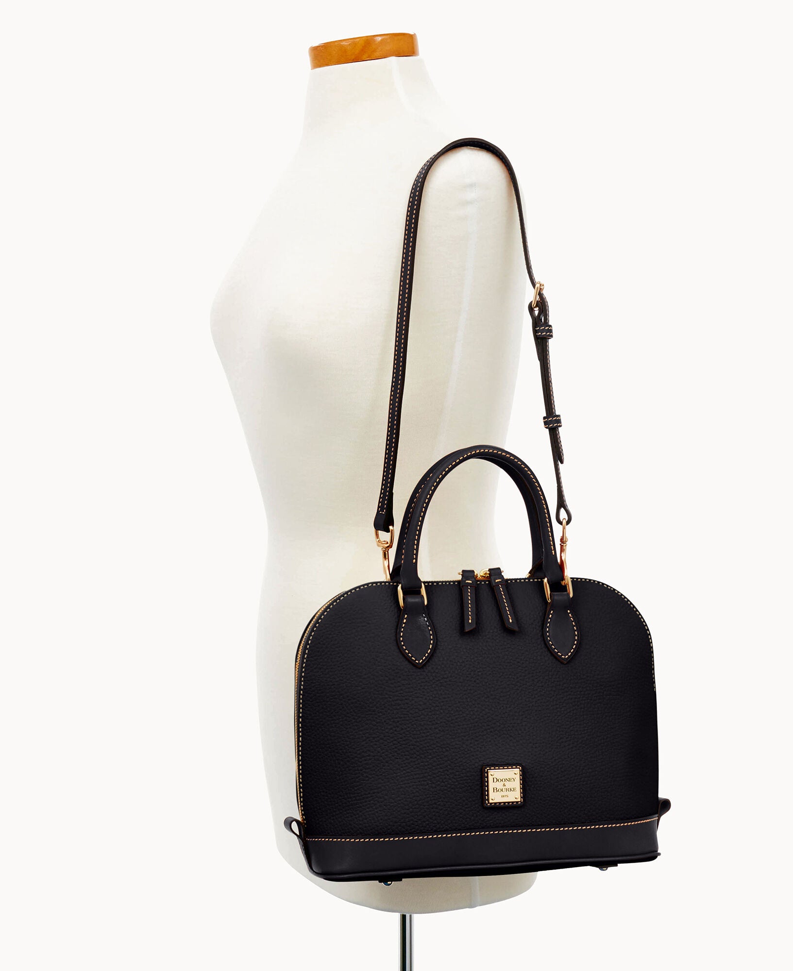 Pebble Grain Zip Zip Satchel - Image 5