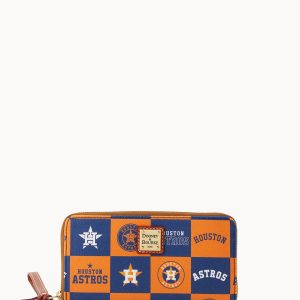 MLB Astros Large Zip Around Wristlet