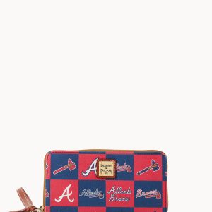 MLB Braves Large Zip Around Wristlet