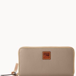 Pebble Grain Large Zip Around Wristlet