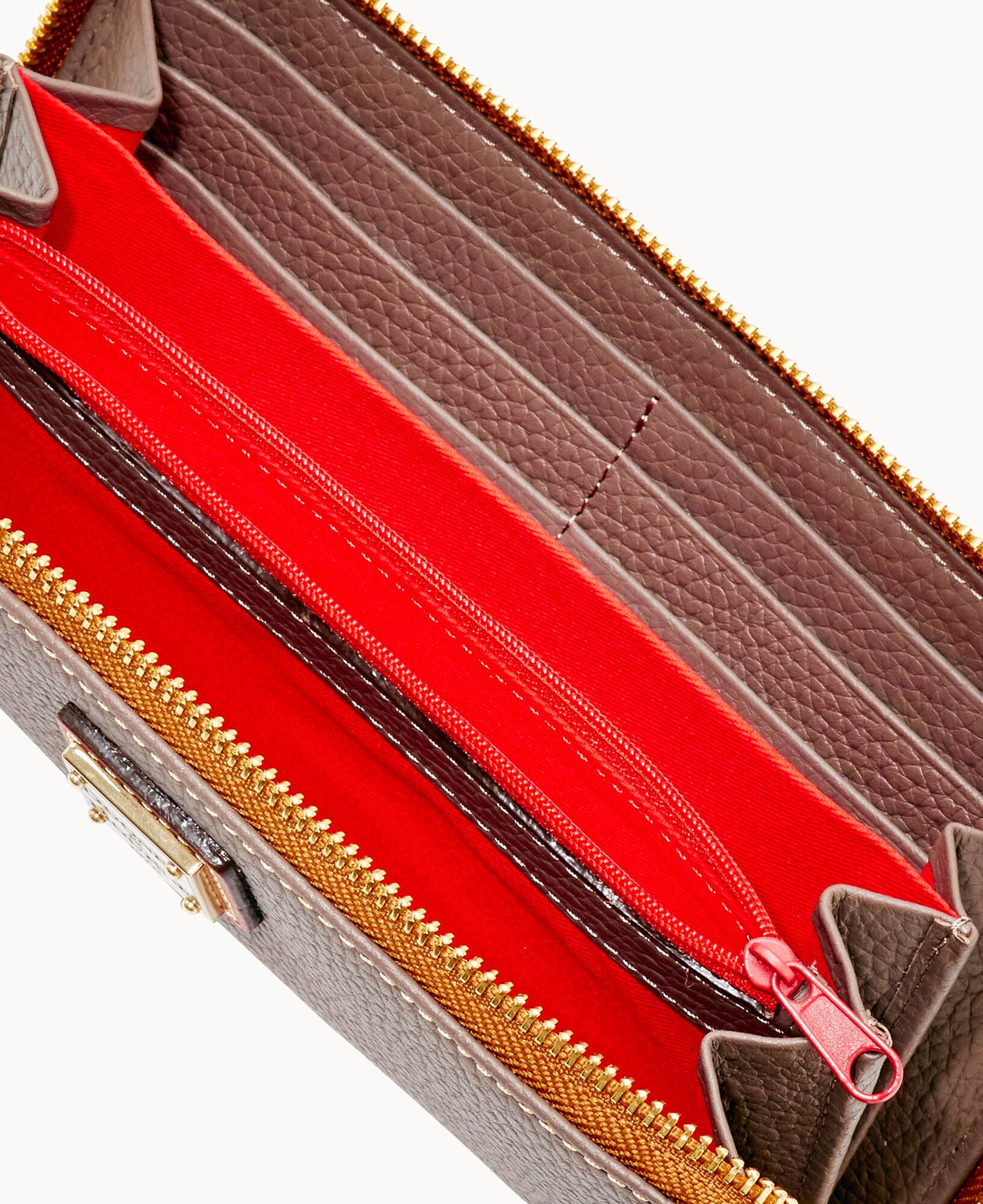 Pebble Grain Large Zip Around Wristlet - Image 14
