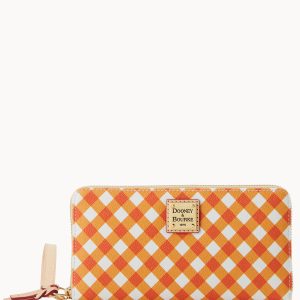 Gingham II Large Zip Around Wristlet