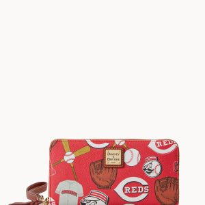 MLB Reds Large Zip Around Wristlet