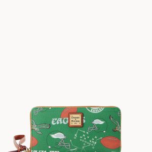 NFL Eagles Large Zip Around Wristlet