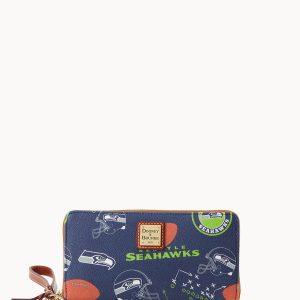 NFL Seahawks Large Zip Around Wristlet