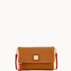 Pebble Grain Foldover Zip Crossbody