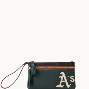 MLB Athletics Double Zip Wristlet