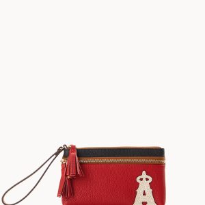MLB Angels Double Zip Wristlet