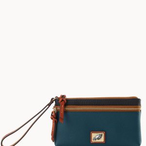 NFL Eagles Double Zip Wristlet