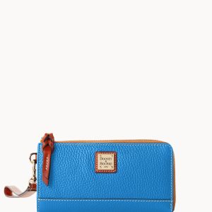 Pebble Grain Folded Zip Wristlet